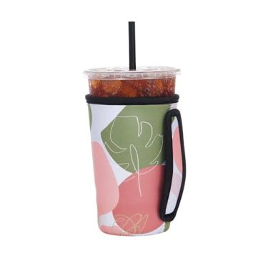 Imagem de Cavllson Mangas de bebidas de café gelado de neoprene isoladas reutilizáveis, Kozie de café gelado, suporte de copo para bebida fria para a maioria das xícaras como Starbucks, Dunkin Donuts e muito
