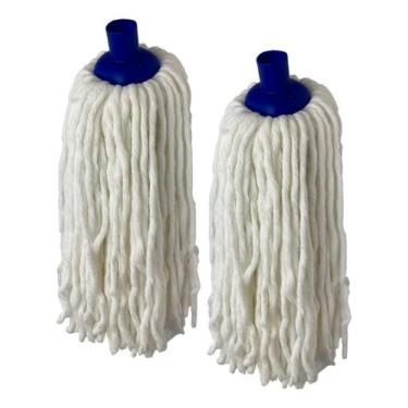 Imagem de Refil Mop Esfregão Úmido Rosca Universal Algodão Kit Com 2 - Roma