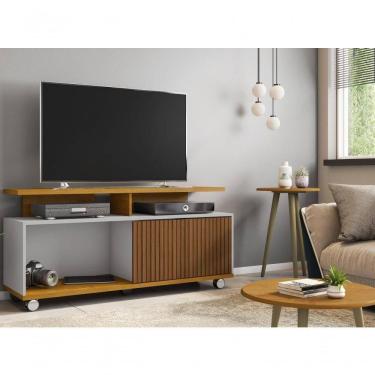 Imagem de Bancada Para Tv Barcelona Nature Off White Ripado