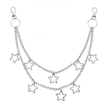 Imagem de Corrente de calça gótica para mulheres e homens, punk em camadas, corrente de bolso gótica, corrente de bolso para mulheres, pingente de cintura hip hop, Small, Metal, Sem Pedra Preciosa