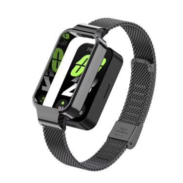 Imagem de T-BLUER Pulseiras compatíveis com Xiaomi Smart Band 9 Active, pulseira de substituição de metal de aço inoxidável, acessórios para Redmi Band 3