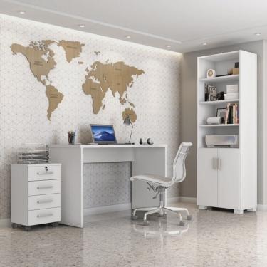 Imagem de Kit 3 Peças com Escrivaninha Gávea, Gaveteiro e Armário Espresso Móveis