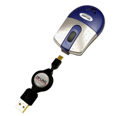 Imagem de Mini-mouse óptico com cabo retrátil