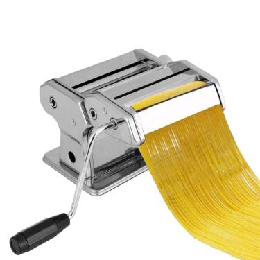Imagem de Máquina De Macarrão Cilindro Aço Inox Massa Caseira Talharim Espaguete Lasanha