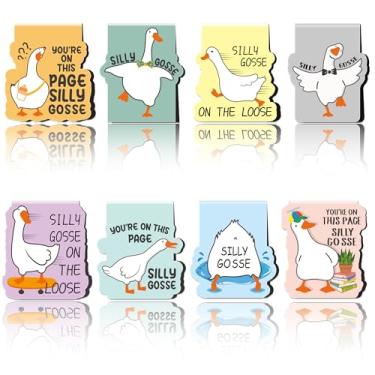 Imagem de Marcadores magnéticos engraçados Gosse: 8 peças de marcadores de livro com ímã bobo, clipes fofos para leitura feminina, presentes divertidos para meninas e crianças, acessórios de volta às aulas