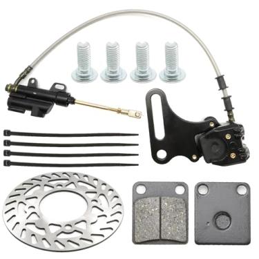 Imagem de UOIENRT Conjunto de freio hidráulico de disco traseiro de 12 mm, substituição para bicicleta suja SSR 125cc 110cc, substituição para KLX substituição para substituição BBR para CRF