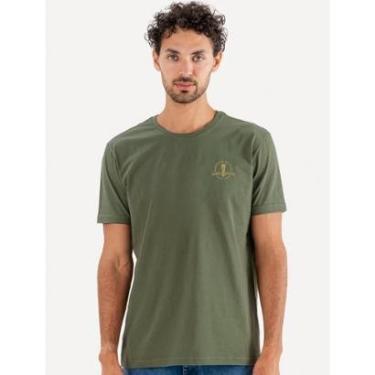 Imagem de Camiseta King & Joe Masculina Slim Beerhouse Costas Estonada Verde Militar-Masculino