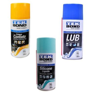 Imagem de Kit Tekbond Spray Desengripante + Limpa Contato + Silicone