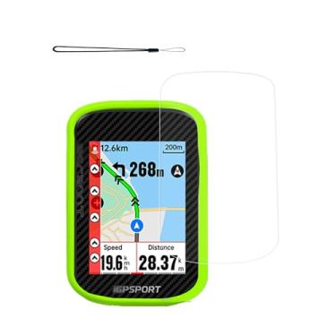 Imagem de Capa para GPS iGPSPORT BSC300T sem fio, bicicleta, computador, GPS, capa protetora de silicone macio WUNIAK resistente a arranhões e choque com protetor de tela e cordão, verde