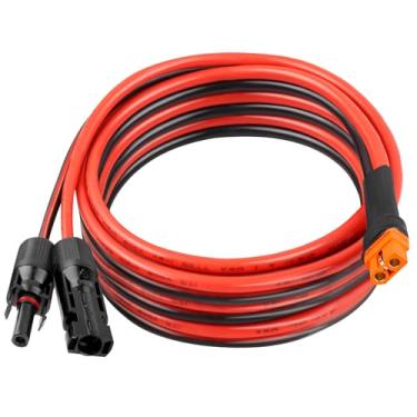 Imagem de Cabo de extensão solar 10AWG 15FT para XT60i 3 6 10 35 50 75 100FT conector de cabo adaptador resistente para fio XT60i para estação de energia portátil, painel solar, trailer, bateria, aplicações de