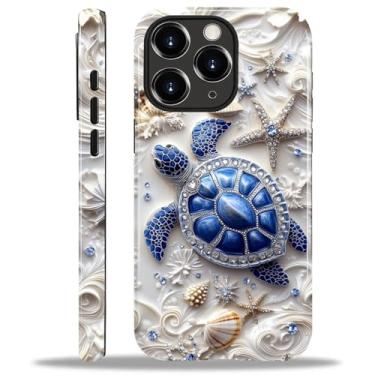 Imagem de MQJCYB Capa para iPhone 11 Pro Max, híbrida, resistente, 2 em 1, resistente, à prova de choque, proteção brilhante para iPhone 11 Pro Max - Tartaruga marinha estrela do mar oceano