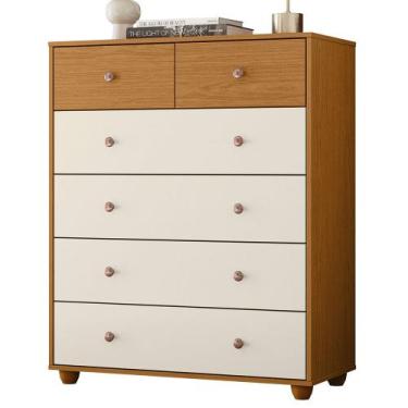 Imagem de Cômoda Vittoria com 6 Gavetas Albatroz, Freijó/ Off White
