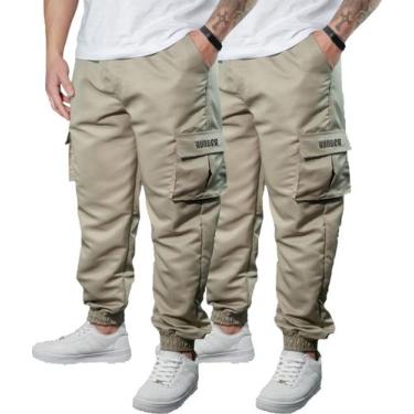 Imagem de Kit 2 Calça Jogger Bolsos Cargo Corta Vento Masculina Skate - Hunter, 