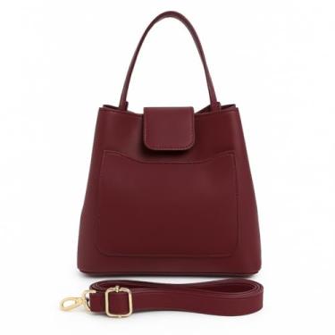 Imagem de Bolsa Saco Feminina Alça Removível Linda Willibags (Bordo)