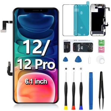 Imagem de Substituição de tela para iPhone 12/12 Pro com sensor de proximidade de alto-falante auricular display LCD 3D Touch Frame digitalizador conjunto completo kit de ferramentas de reparo A2172, A2402