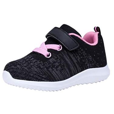 Imagem de Tênis de corrida para meninos e meninas da COODO, Black/Pink, 7 Toddler