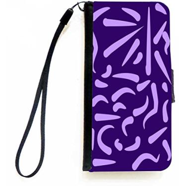 Imagem de Rikki Knight Capa carteira flip roxa Swirls com aba magnética para Apple iPhone 5c
