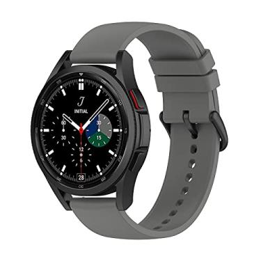 Imagem de Suoman Para Samsung Galaxy Watch 4 Classic de 42 mm/46 mm, Galaxy Watch 4 5 6 40 mm/44 mm, pulseira Galaxy Watch 5 Pro de 45 mm, pulseira de silicone macio ajustável de 20 mm para Galaxy Watch 4/5/6,