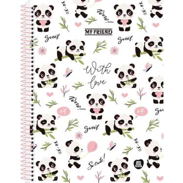 Imagem de Caderno My Friend Panda Universitário Escolar 1 Matéria