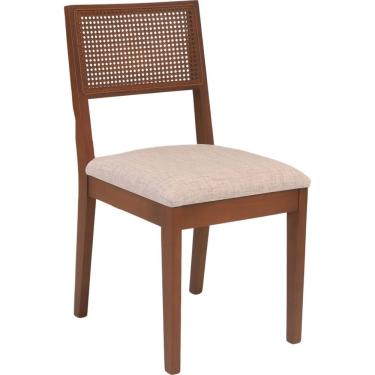 Imagem de Cadeira Alice Em Madeira Maciça Palha Sextavada Natural Castanho