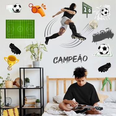 Imagem de Adesivo De Parede Futebol Decorativo Para Quarto E Sala Titulo Preto