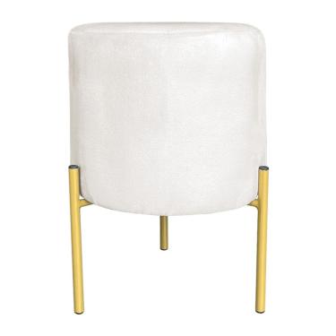 Imagem de Puff Decorativo Soren Suede Pés De Ferro Dourado - Pallazio Cor Marrom