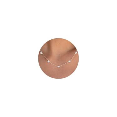 Imagem de VRIUA Colares de diamante para mulheres – Colar delicado banhado a ouro 14K banhado a ouro 14K para mulheres, simples, cinco diamantes, trevo, borboleta, coração, estrela, joia moderna de ouro