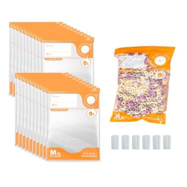 Imagem de CABIBOX Sacos Sous Vide reutilizáveis, saco selador a vácuo livre de BPA, saco com zíper a vácuo, 20 sacos de armazenamento de alimentos e 4 clipes de vedação (20 x 30 cm) conjunto de seladores a