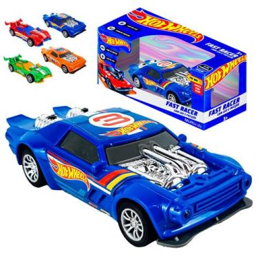 Imagem de Carrinho Hot Wheels Fricção Fast Racer Com Som De Motor Forte E Luz No
