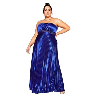 Imagem de City Chic Vestido longo feminino plus size - Helena, Meia-noite, 48