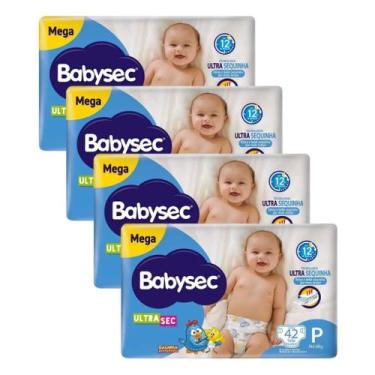 Imagem de KIT 4 Fraldas Descartáveis Infantil Babysec Mega - Todos os Tamanhos, 