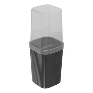 Imagem de Porta Escova 380 Ml Classic Preto Frisos - Plasútil, PORTA ESCOVA