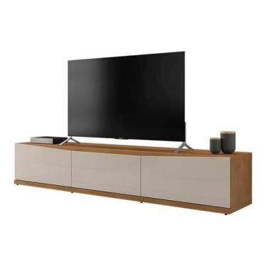 Imagem de Rack Para Sala Tv Eros 180 Com 2 Portas e 1 Gaveta - Casa D, Cedro/Off