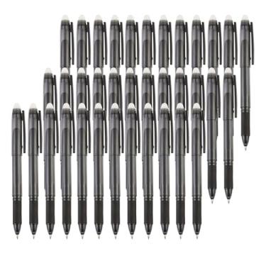 Imagem de Volcanics Canetas de gel apagáveis, tinta apagável de gel de ponta fina de 0,7 mm com tampa de borracha - Rocket Book, preto, pacote com 36, precisão semelhante a lápis de escrita suave para casa