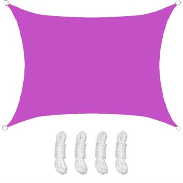 Imagem de TBATM Sombra Vela Toldo Toldo Retângulo Impermeável Protetor Solar Vela Sombra 95% Uv Bloco Roxo Jardim Sol Sombra Vela PES Poliéster com Cordas Grátis para Pátio Varanda Piscina Partido,5x8m