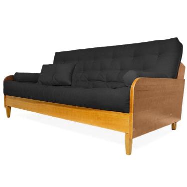 Imagem de Sofá Cama Paris Sarja Madeira Nobre Natural - Preto