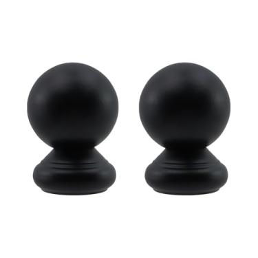 Imagem de Mewutal 2 bolas de apoio de braço de escada de aço inoxidável de 51 mm/5 cm, tampas redondas ocas para corrimão, capa decorativa para poste de corrimão, para cerca, caixa de correio, varanda (5 cm)