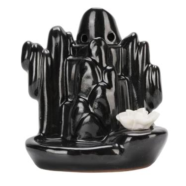 Imagem de Suporte de incenso com refluxo de cachoeira, feito à mão, cerâmico, suporte de cone de incenso de montanha, ornamento de aromaterapia para meditação, decoração de casa