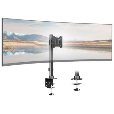 Imagem de Braço de monitor Ultrawide Heavy Duty 17-49 polegadas - Suporte de monitor único comporta até 20 kg, suporte de mesa ajustável, VESA75/100 mm, preto