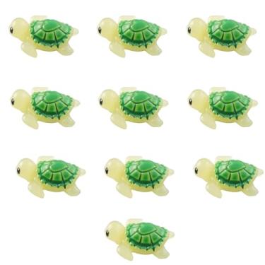 Imagem de LQ Industrial 10 peças 27 x 22 mm mini estátua de tartaruga de resina bolos/vasos de flores/decorações de paisagem em miniatura adequadas para aquário quarto sala de estar
