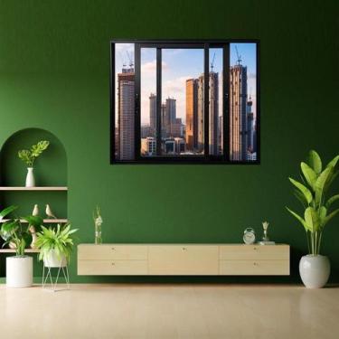 Imagem de Janela Vitro 2 Folhas Móveis de Correr Alumínio 100x150 Cm Linha 25 - 