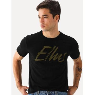 Imagem de Camiseta Ellus Masculina Maxi Logo Classic Green Brush Preta, XL/GG