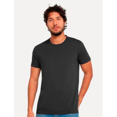 Imagem de Camiseta Ellus Masculina Cotton Fine Classic Logo Grafite, L/G