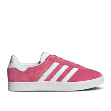 Imagem de adidas Gazelle Derbys masculino, Rosa Fusion/Branco Nuvem/Dourado Metálico, 40