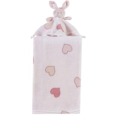 Imagem de Manta com Naninha Flannel Estampada para Bebê 75x100