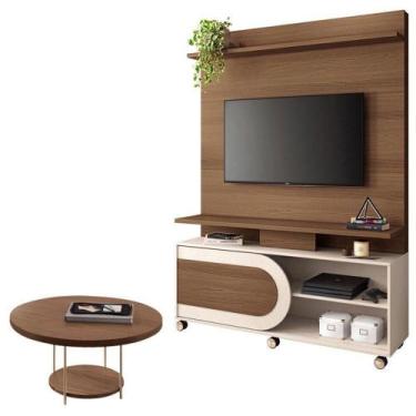 Imagem de Estante Home Theater òrbis Castanho Off White E Mesa De Centro Sky Cas