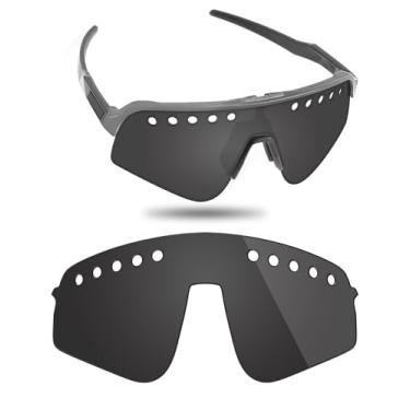 Imagem de Fiskr Lentes polarizadas de substituição compatíveis com óculos de sol Oakley Sutro Lite Sweep Vented OO9465, resistente a impactos e ajuste perfeito - Preto clássico