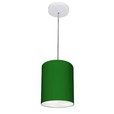 Imagem de Lustre Pendente Cilíndrico Vivare Md-4012 Cúpula em Tecido 18x25cm - Bivolt