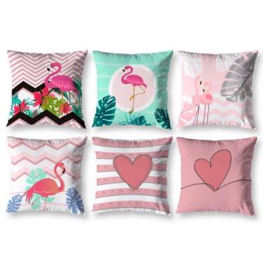 Imagem de Kit 6 almofadas Cheias 40cm x 40cm Decorativas Estampadas Digital Colo