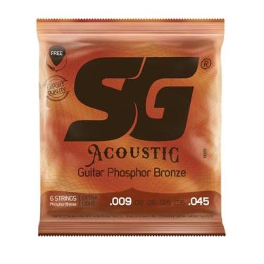 Imagem de Encordoamento Para Violão Acústico 009 Exta Light Aço Sg
